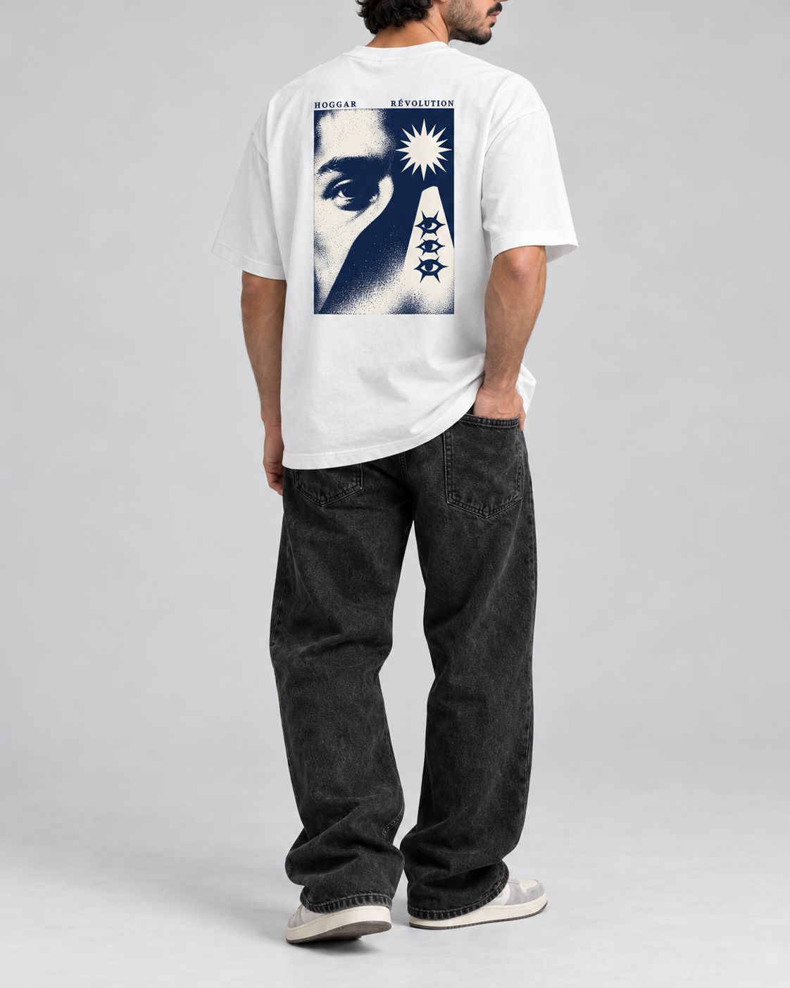 Révolution I — t-shirt oversize blanc cassé, HOGGAR, photo 1