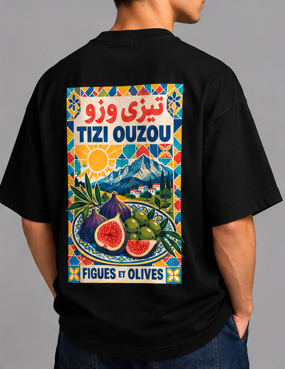 Tizi Ouzou — t-shirt oversize noir, HOGGAR, photo 4