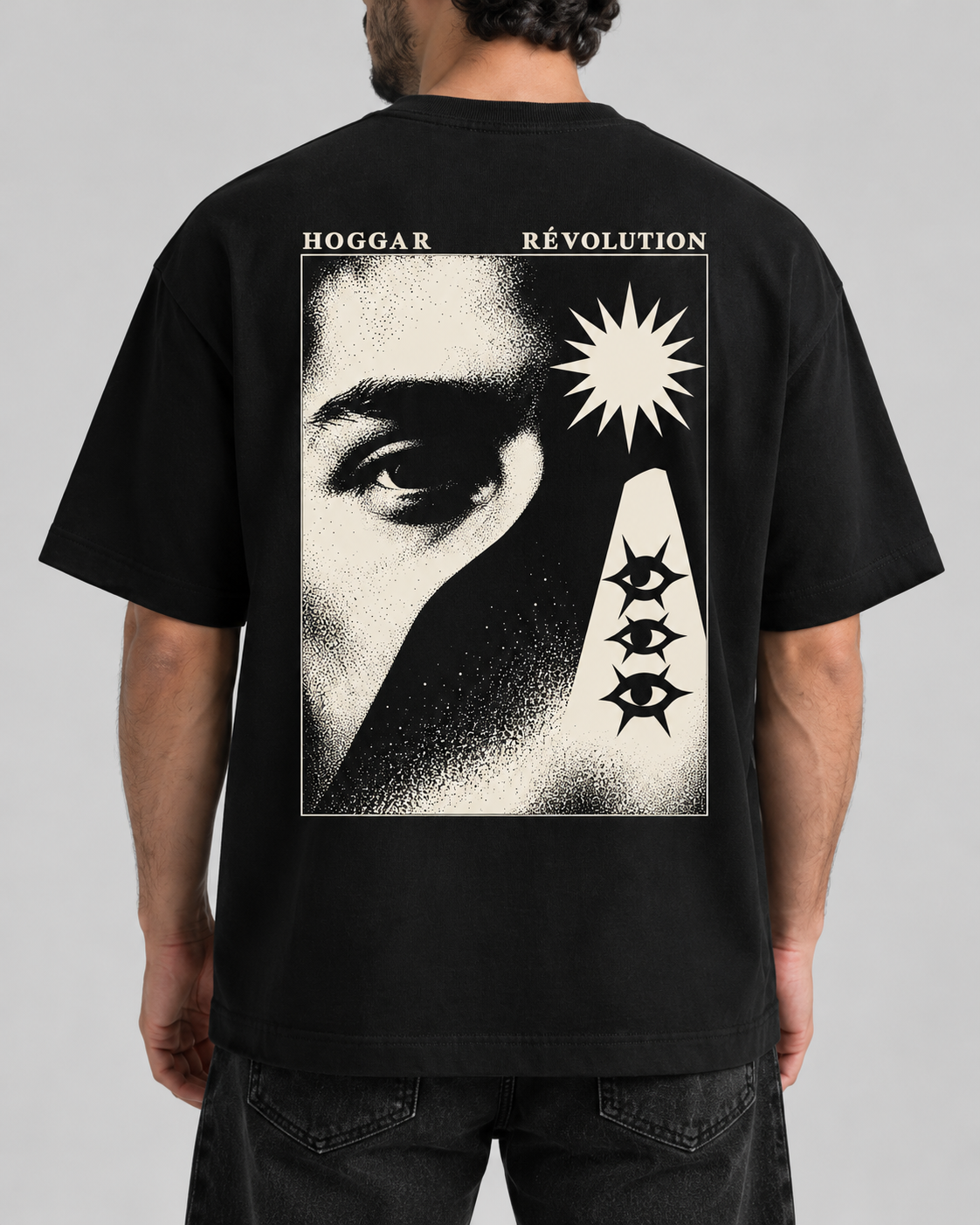 Révolution I — t-shirt oversize noir, HOGGAR, photo 1