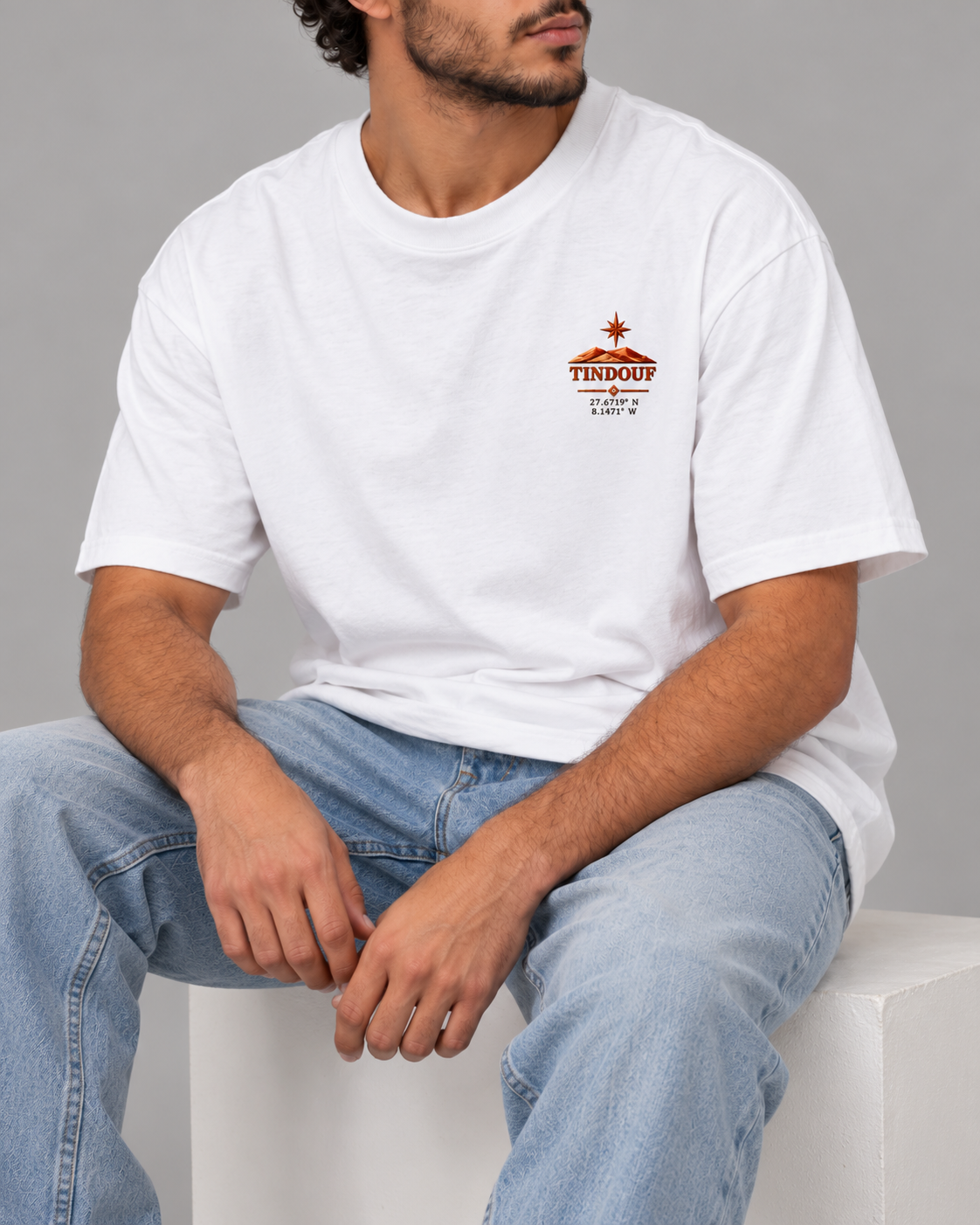 Tindouf — t-shirt oversize blanc cassé, HOGGAR, photo 2
