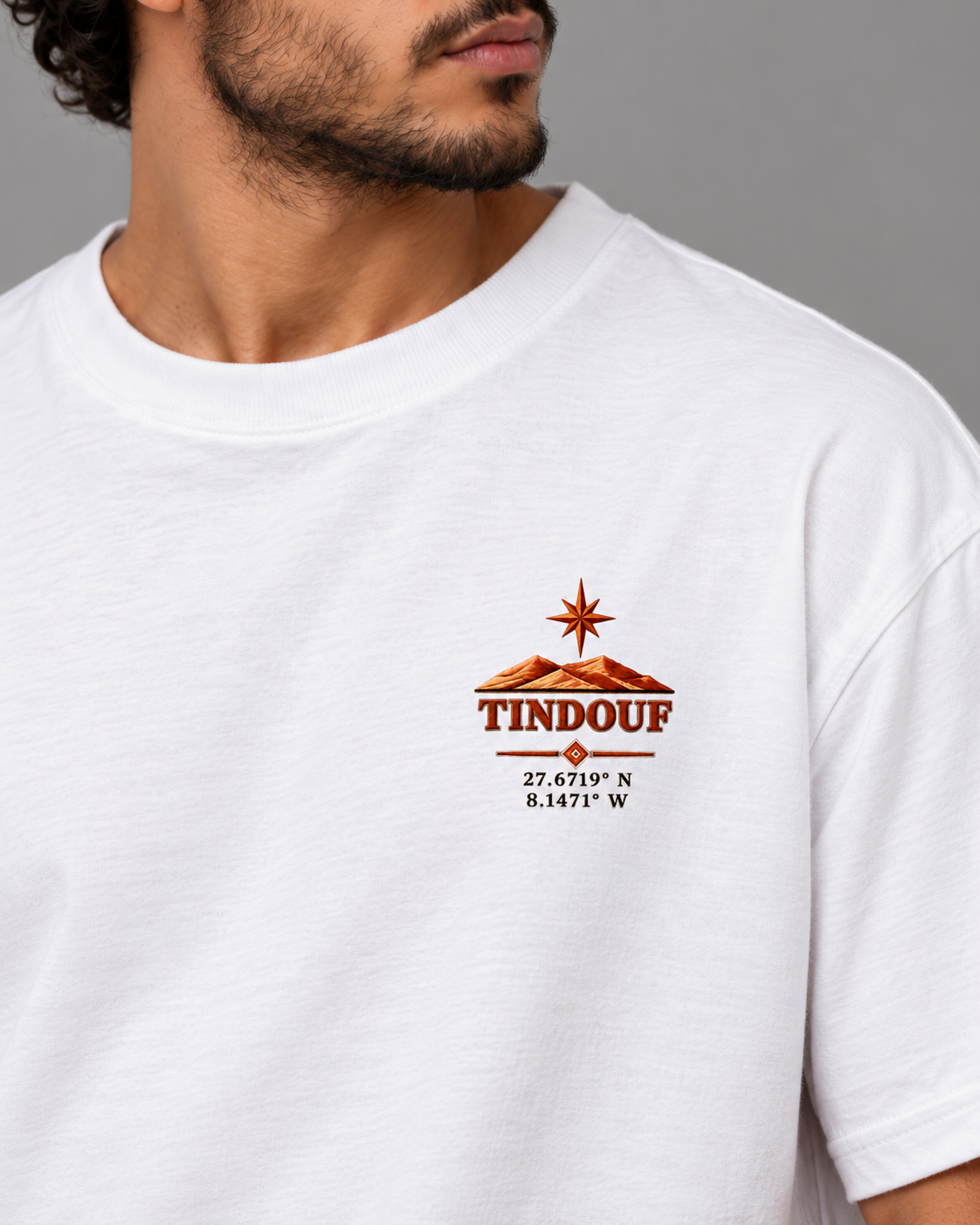 Tindouf — t-shirt oversize blanc cassé, HOGGAR, photo 3