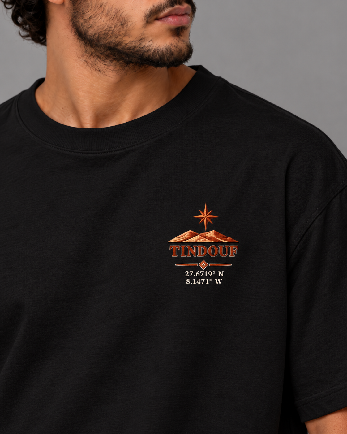 Tindouf — t-shirt oversize noir, HOGGAR, photo 6