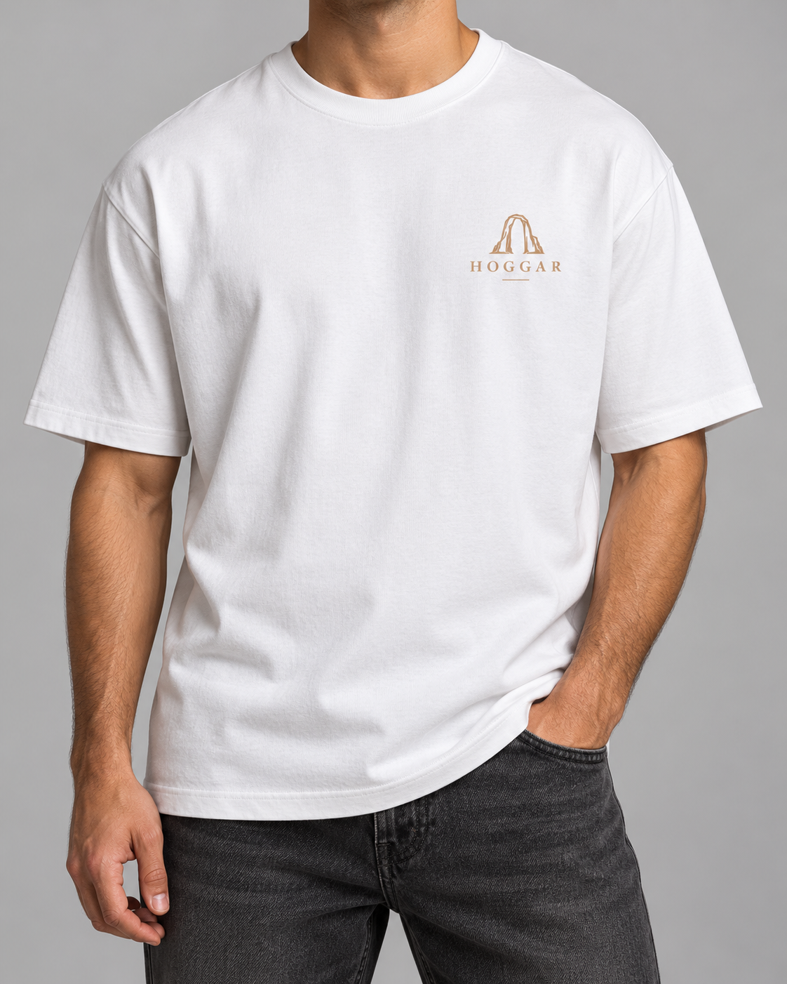 Hoggar — t-shirt oversize blanc cassé, HOGGAR, photo 2