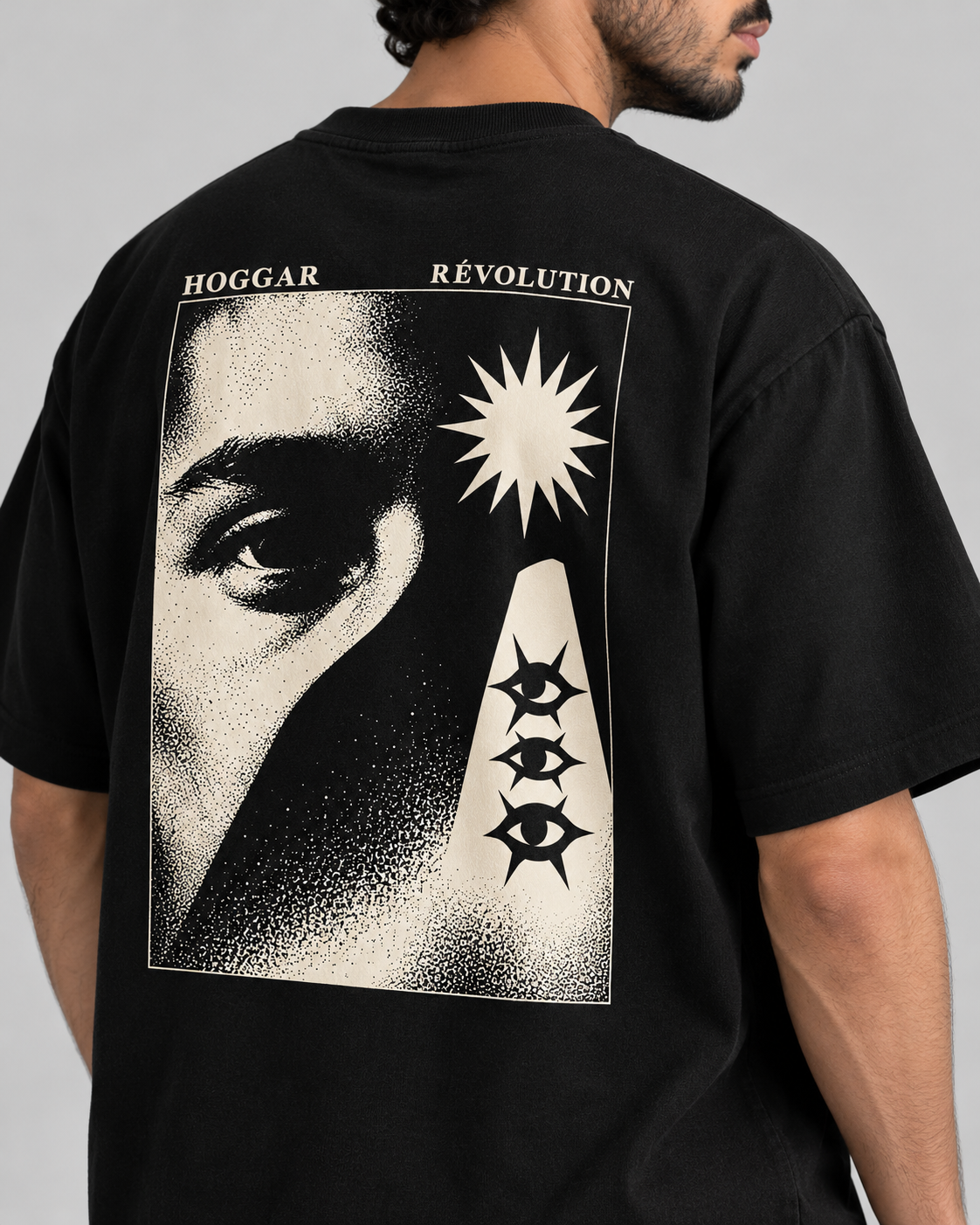 Révolution I — t-shirt oversize noir, HOGGAR, photo 4