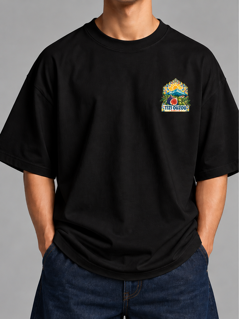 Tizi Ouzou — t-shirt oversize noir, HOGGAR, photo 5