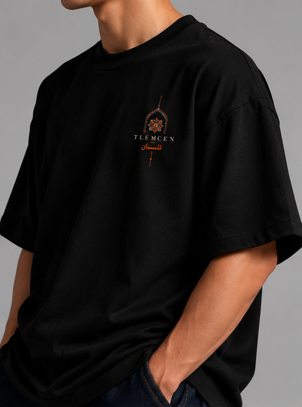 Tlemcen — t-shirt oversize noir, HOGGAR, photo 6
