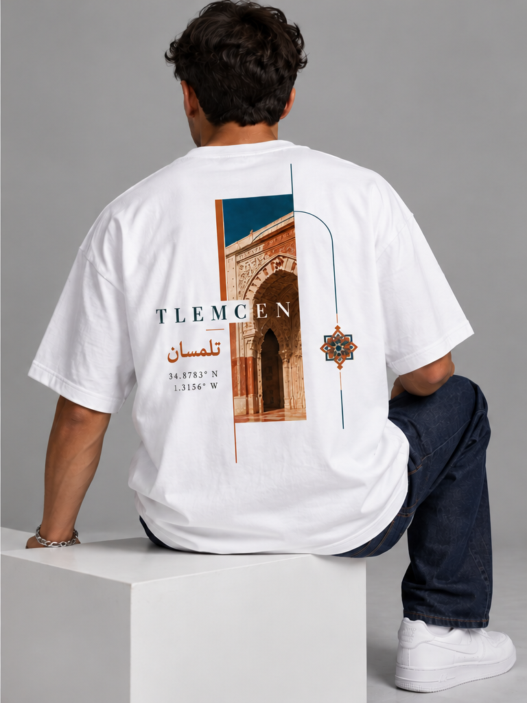 Tlemcen — t-shirt oversize blanc cassé, HOGGAR, photo 4